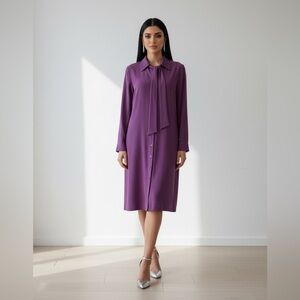 Kenneth Nolan Purple Women's Silk Jacket Dress